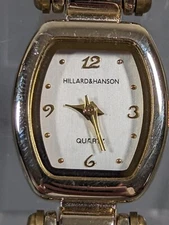 Hillard Hanson Silver Tone Dial Hinge Bracelet Band Watch