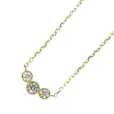 K10YG DIAMOND PENDANT NECKLACE 0.14CT - Auth free shipping from Japan- Auth SELB