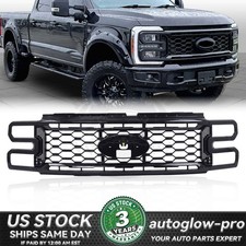 For 2023-2024 Ford F-250 F-350 Super Duty Front Bumper Grille Grill Gloss Black