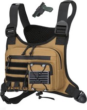 Outdoor Sports Chest Bag for Men Chest Vest Holster Fits Most Pistols EDC Travel