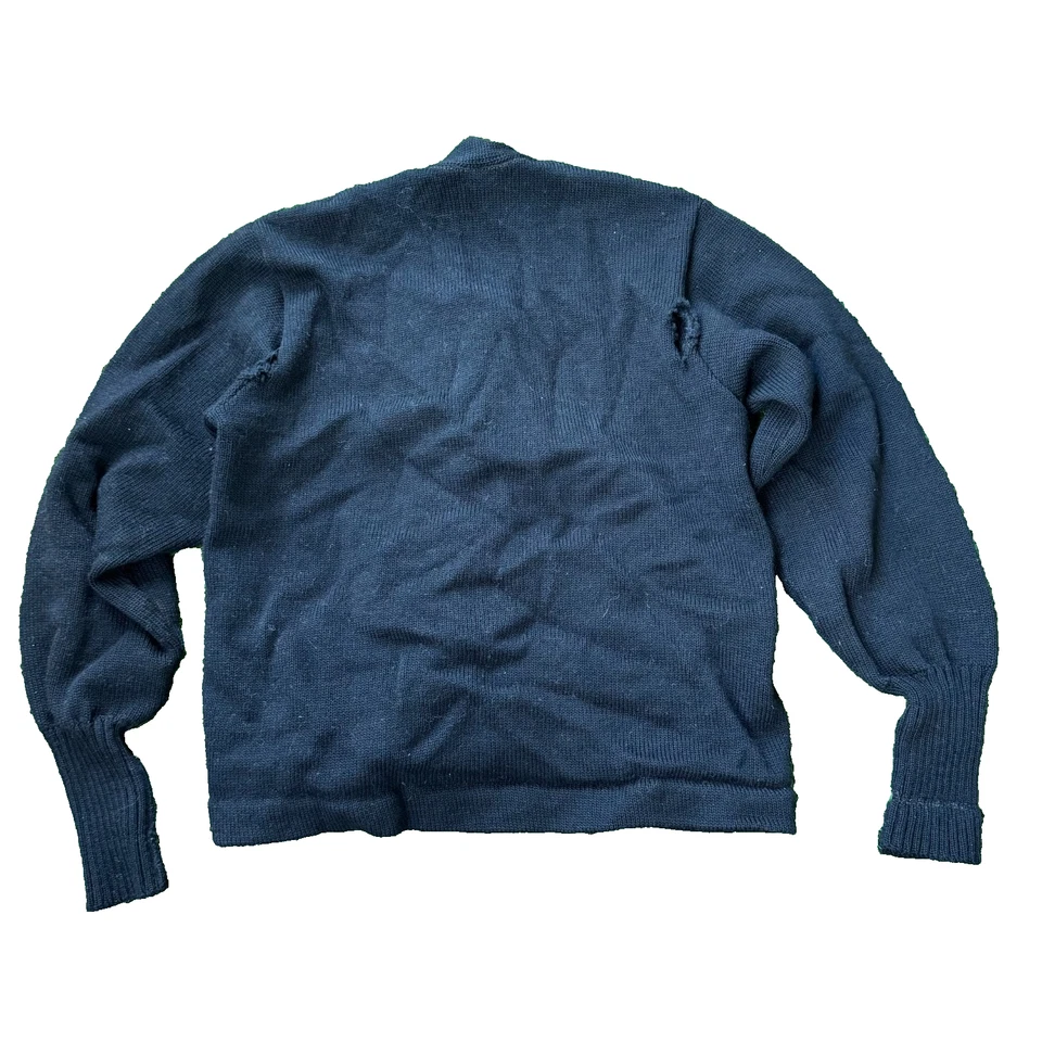 Cárdigan Letterman negro vintage “S” G.A.A. "Parche reparación dañado 18x19""" Foto 2 de 4