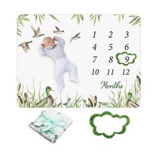 Preboun Mallard Duck Baby Monthly Milestone Blanket Months Blanket ... Fast Ship