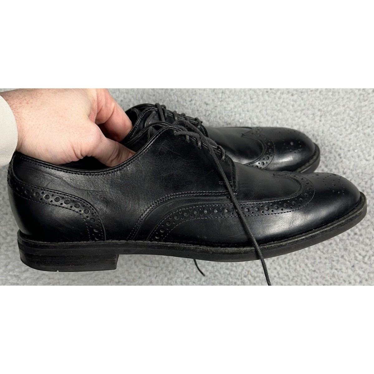 Allen Edmonds Larchmont Shoes Mens 10D Black Leather Wingtip  display picture 1