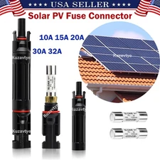 10/15/30A  In-line Waterproof Solar Panel Cable PV Connectors Fuse Holder Socket
