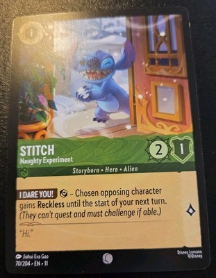 Stitch - Naughty Experiment 70/204 Common Winterspell Disney Lorcana TCG