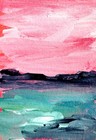 ACEO Original Abstract 2.5x3.5 Landscape Painting Paper Signed Colorful Art — photo 2