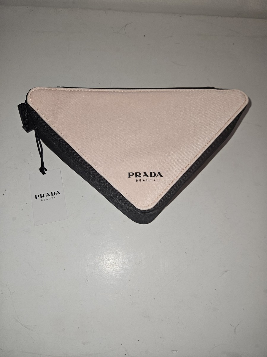PRADA PARADOXE Beauty Pouch Pink Triangle Bag Cosmetic Makeup Case