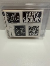 STAMPIN UP RUBBER STAMPS 2000 Happy Birthday Hello Thank you FLOWERS SET 6