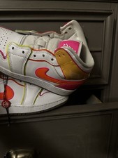 Nike Air Jordan 1 Mid GS Edge Glow White Pink Blast CV4611-100 Youth Size 5Y