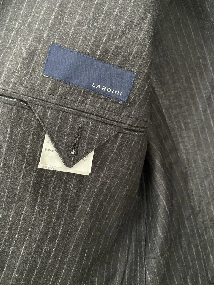 Blazer Lardini de lana de un solo pecho 3 botones talla 52 gris Foto 4 de 4