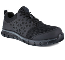 Mens Reebok Sublite Work Shoes Oxford Black Composite Toe RB4039 8 M $146