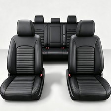Truck Frontrear 5-seat Covers Custom Cushion Protectors Set Faux Leather Black Truck Frontrear 5-seat Covers Custom Cushion Protectors Set Faux Leather Black