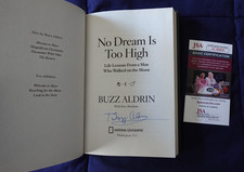 Buzz Aldrin Autographed Hardback Book JSA Space Astronaut "No Dream Is Too High"