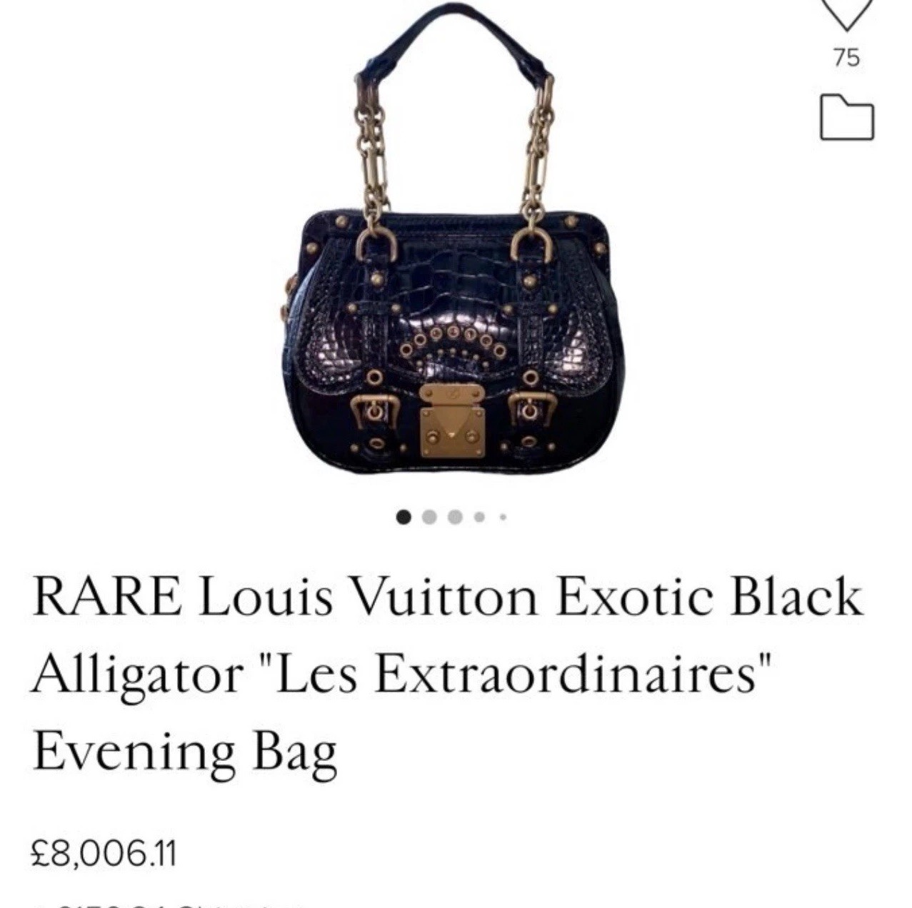 Extremely Rare Louis Vuitton Alligator Les Extraordinaires Handbag.