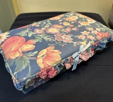 Vintage Fabric Covered Sewing Box  W/Ruffled Edge - 1950’s