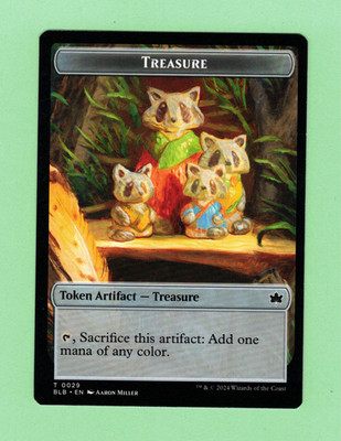 MTG DOUBLE SIDED - TREASURE T 0029 / SQUIRREL T 0023 BLB 2024