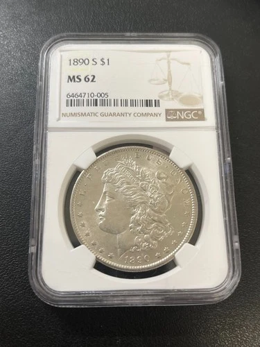 1890 S MORGAN DOLLAR NGC MS-62 - UNCIRCULATED - BETTER DATE - CERTIFIED - $1