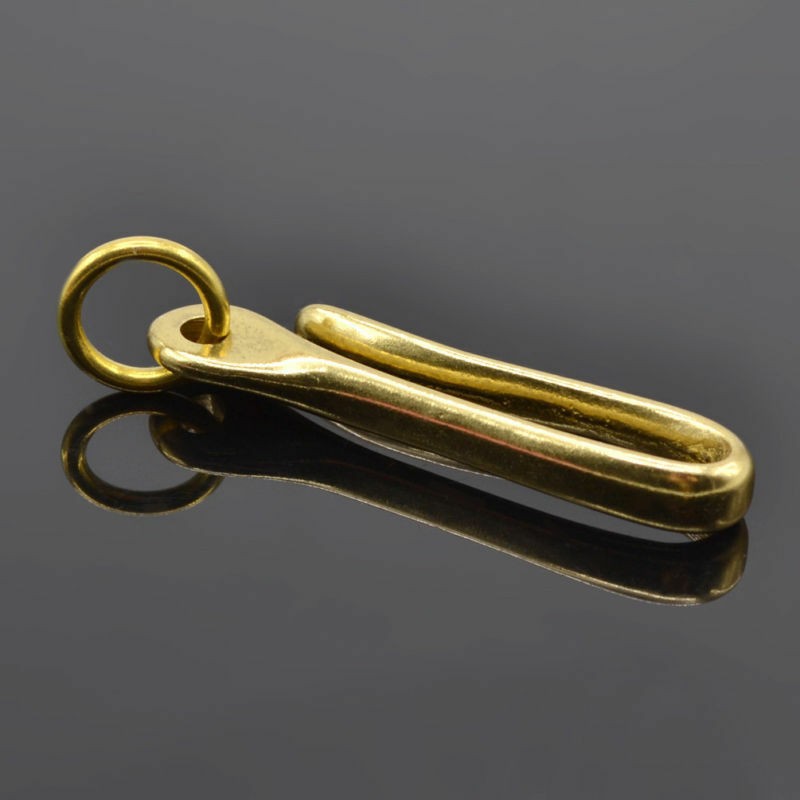 S Size Retro Solid Brass KeyChain Key Ring Belt U Hook Wallet Chain Fish Hook l