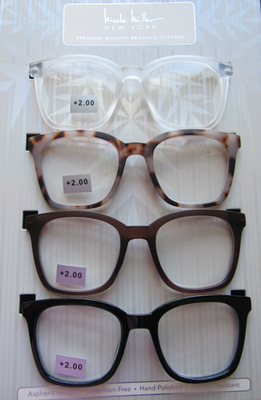 NICOLE MILLER 4-PACK Premium Quality OVERSIZED Reading Glasses