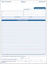 Adams Contractor Invoice Forms, 8.5 X 11.44 Inch, 3-Part, Carbonless, 100-Pack,