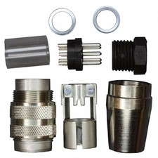 5 Position Male Circular Connector Plug, Solder Cup, Amphonel Brand