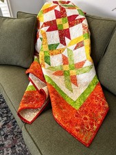 Quilt Batik Cotton Blend 66 X 78 Machine Quilted Tropical Vibe Juicy Fruit