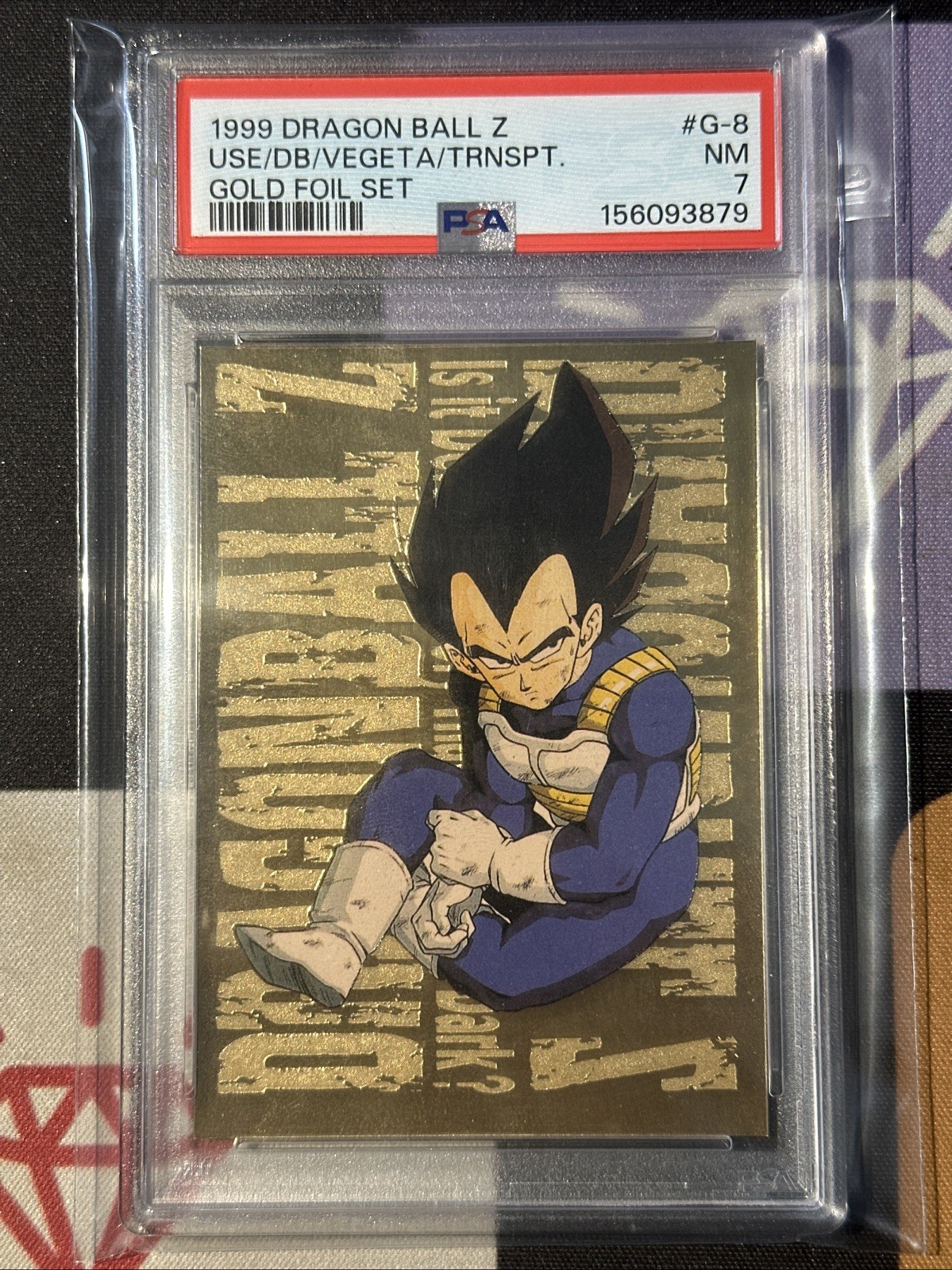 PSA Graded 7 - 1999 Dragon Ball Z Gold Foil Set Vegeta #G-8 view 3