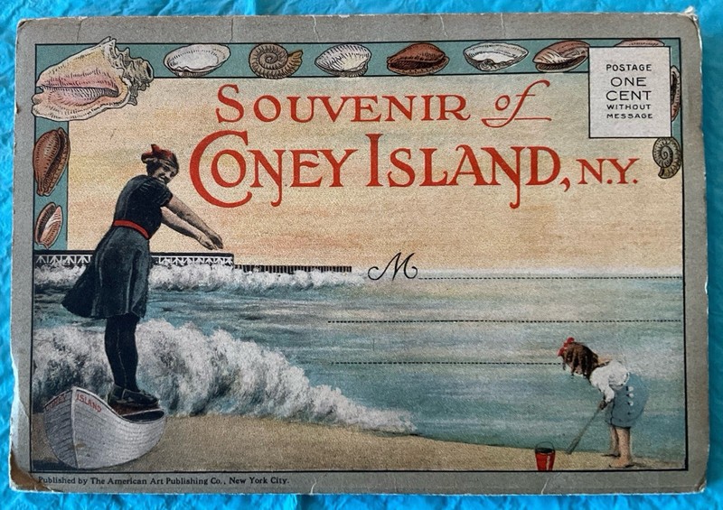 Coney Island N.Y.  Souvenir PC 22 Multi - View Postcard Curt Teich American Art