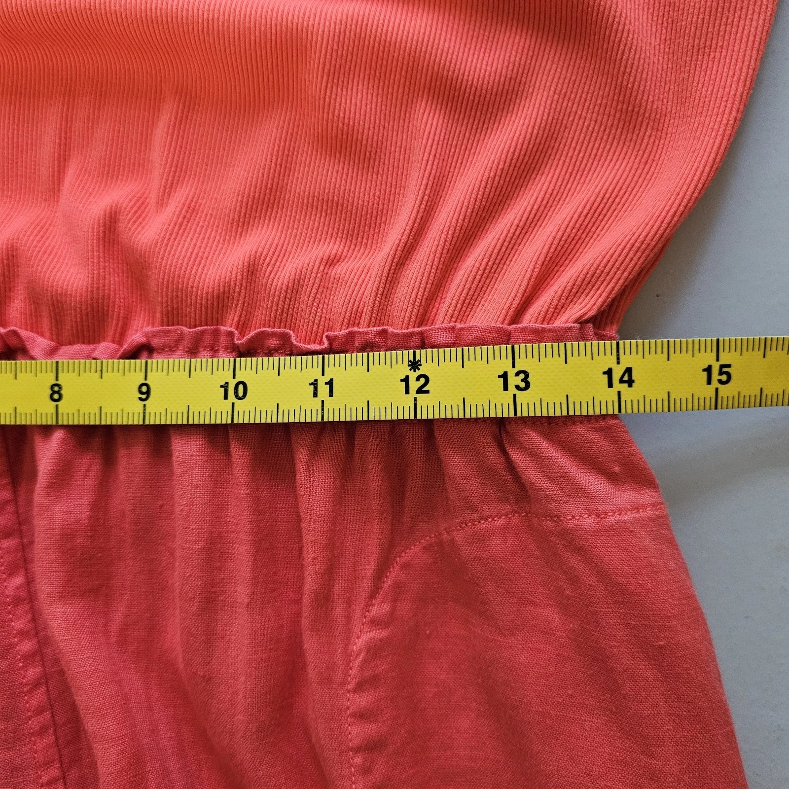 VETEMENTS Abito Athleta Large Baja Midi Lino Racer Schiena Senza Maniche Rosa Corallo Activewear