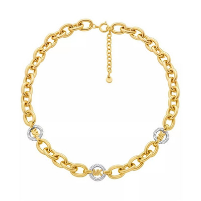 Michael Kors Cubic Zirconia Logo Chain Necklace