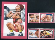 152028) Olympische Spiele 1988 Grenada/Grenadinen 4 Werte + Block 165 **