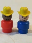 Vintage Fisher Price Little People Cowboy Figures Lot of 2, Yellow Hats