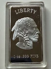 SilverTowne Indian Head Buffalo Bar 1 oz Troy oz .999 Fine Silver Bar Sealed