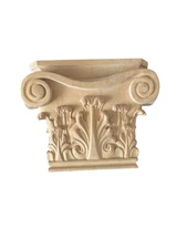 Portland Capital Ornate Hand Carved Wood Capital - 8.25H x 10W x 2D