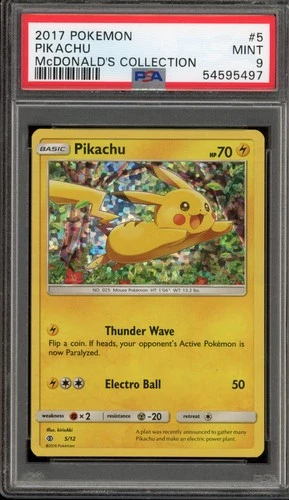 Pokemon 2017 Pikachu McDonald's Coll. Holo Promo #5 PSA 9 Mint