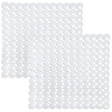2 Pack Kitchen Sink Mat Clear Plastic PVC Adjustable Drying Pad 11x11 In