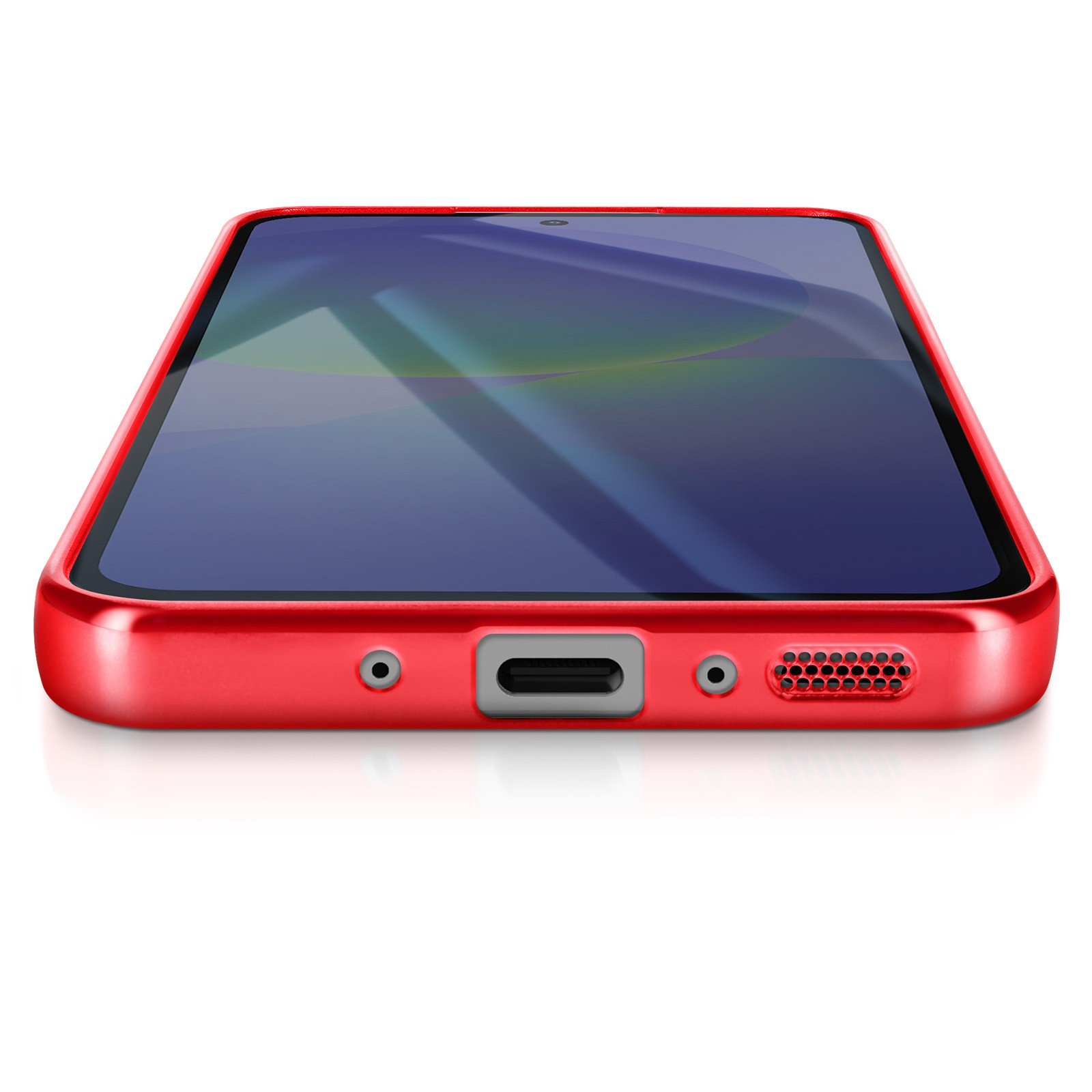 Coque pour Galaxy A37 Avizar antichoc à bordure chromée rouge