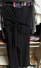 White House Black Market Dress Black Strapless Tie Accent Size 8