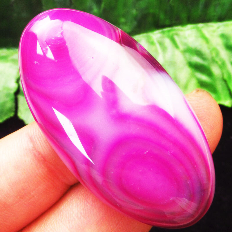 D94592 Peachblow White Onyx Agate Oval Cab Cabochon 50x27x7mm