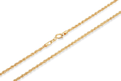 14k Yellow Gold 1.5mm-2mm Italy Rope Chain Twist Link Necklace 16''-30'' Hollow