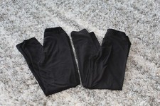 Lot Of 2 Girls Unbranded Buttery Soft Leggings Size L/XL Solid Black Inseam 21"