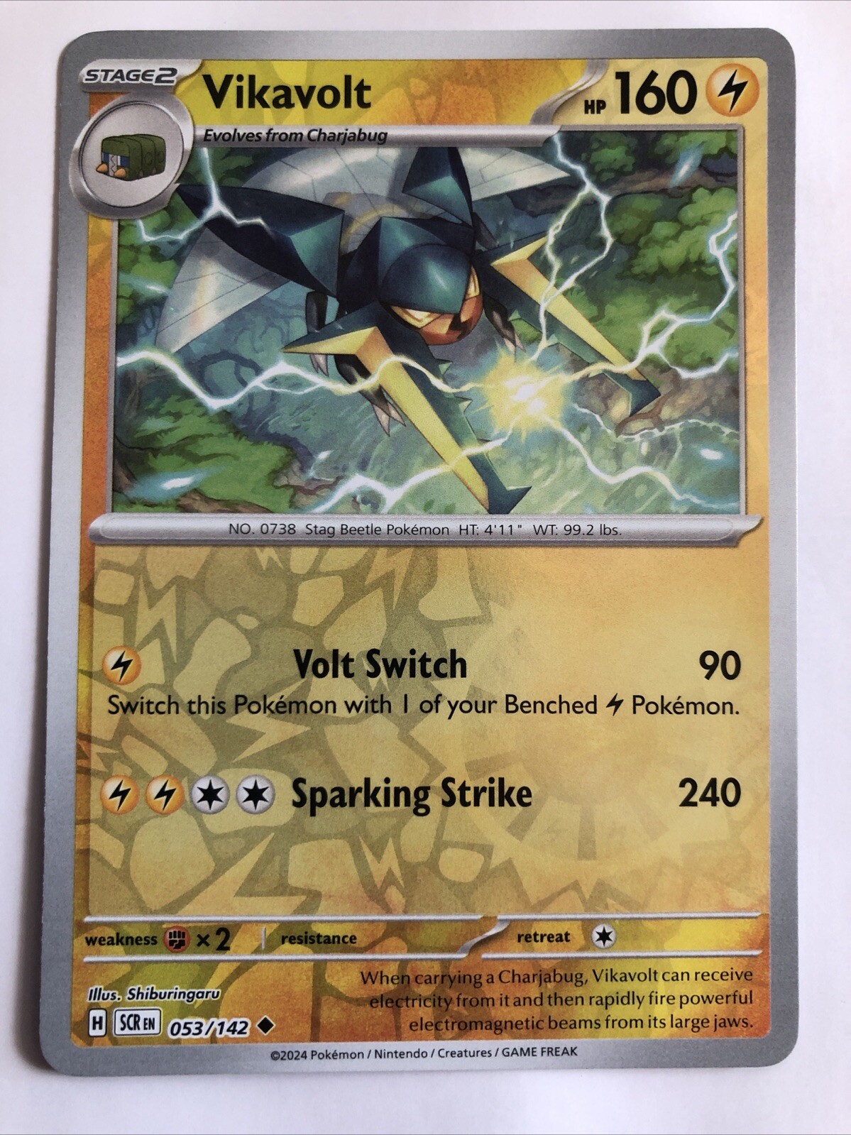 Pokémon TCG Stellar Crown Vikavolt Reverse Holofoil 053/142 NM