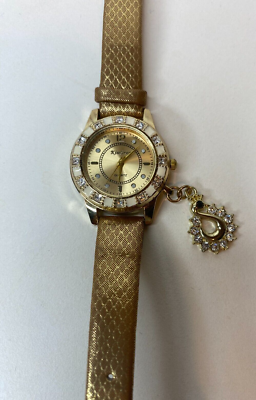 Kim Seng Quartz Gold Tone With Charm Analog Women's Wrist Watch | eBay
