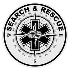 3 Inch Non-Reflective Search And & Rescue Star of Life Compass Sticker