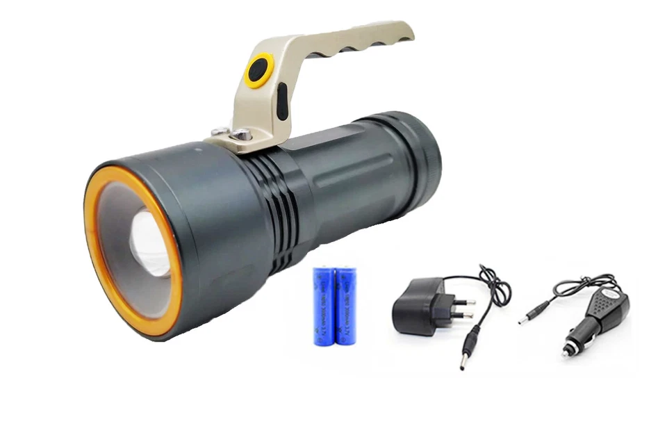 TORCIA FARO POTENTE RICARICABILE LED CREE XML T6 TATTICA MILITARE SOFTAIR - Immagine 2 di 4