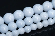 Genuine Natural Blue Angelite Beads Grade AAA Round Loose Beads 6/8/10MM