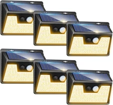 Solar Motion Lights Outdoor Waterproof [6 Pack/140Led], Warm White Solar Outdoor