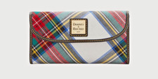 DOONEY AND BOURKE WHITE TARTAN CONTINENTAL CLUTCH WALLET BNWT