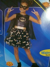 Halloween Costume Rubies DC BATGIRL Tulle Dress Cape Mask Size Girl M 7-8 NEW