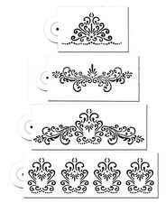 4 Piece Cake decorating Airbrush Icing Frosting Fondant Elegant Lace Stencils